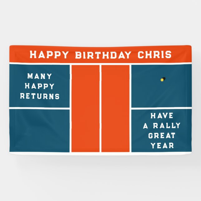 Banderoles Fête d'anniversaire de Pickleball (Horizontal)