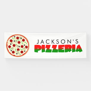 Banderoles Fête d'anniversaire de pizza de pizzeria