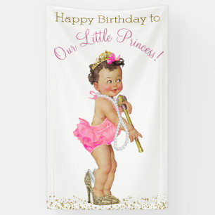 Banderoles Fête d'anniversaire de princesse sucrée pour fille