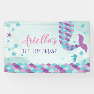 Banderoles Fête d'anniversaire de sirène