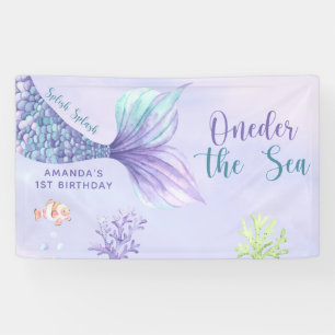 Banderoles Fête d'anniversaire de sirène sous la mer Sirène