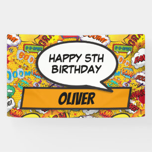 Banderoles Fête d'anniversaire de super-héros de bande dessin