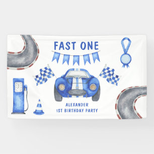 Banderoles Fête d'anniversaire de voiture de course pour le p