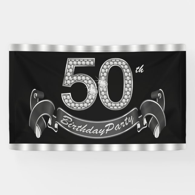 Banderoles Fête d'anniversaire des 50 ans (Horizontal)