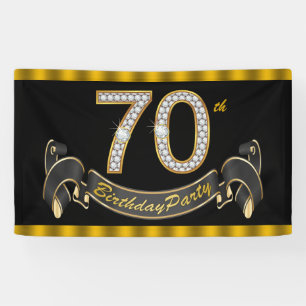Banderoles Fête d'anniversaire des 70 ans Black Gold