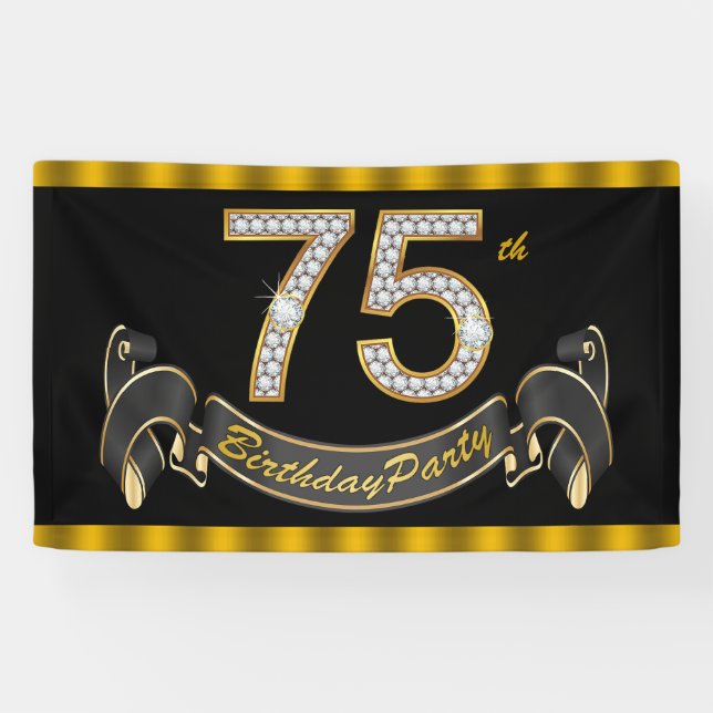 Banderoles Fête d'anniversaire des 75 ans de Black Gold (Horizontal)