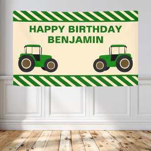 Banderoles Fête d'anniversaire des enfants avec tracteur de f