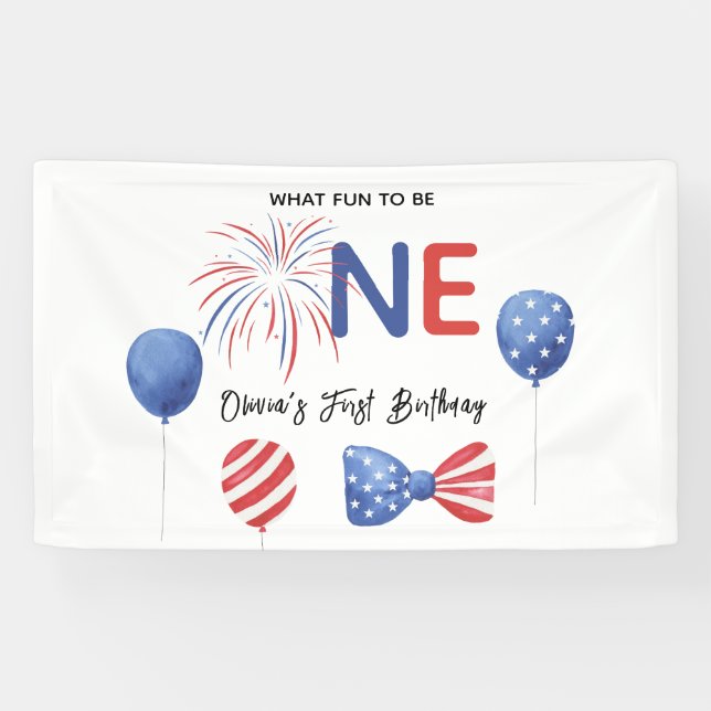 Banderoles Fête d'anniversaire du 4 juillet (Horizontal)