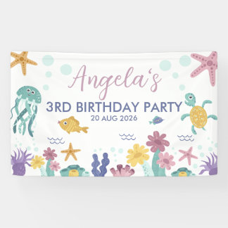 Banderoles Fête d'anniversaire enfantine sous l'océan fantais