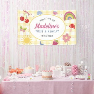 Banderoles Fête d'anniversaire fantaisiste dessinée à la main