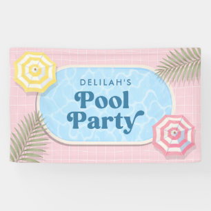 Banderoles Fête d'anniversaire fille rose de fête au bord de