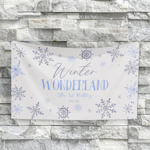 Banderoles Fête d'anniversaire flocon de neige bleu de mervei