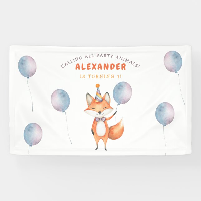 Banderoles Fête d'anniversaire Fox Kids  (Horizontal)