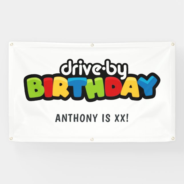 Banderoles Fête d'anniversaire Fun Drive By (Horizontal)