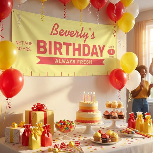 Banderoles Fête d'anniversaire Fun Fresh Bâton de Beurre Text