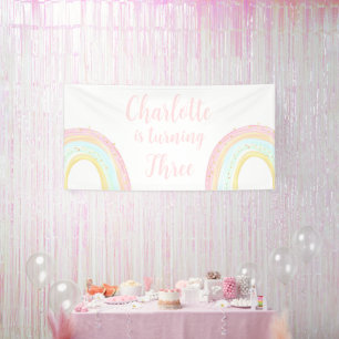 Banderoles Fête d'anniversaire Girl Pastel Rainbow