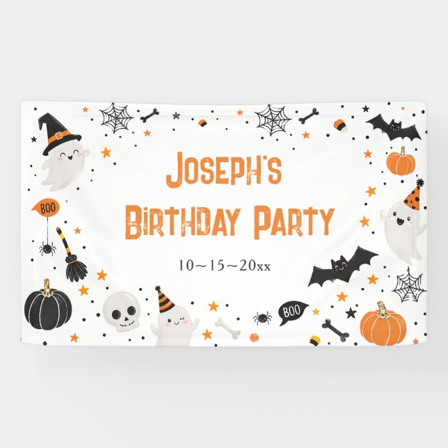 Banderoles Fête d'anniversaire Halloween (Horizontal)