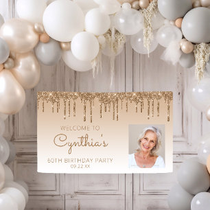 Banderoles Fête d'anniversaire personnalisée avec photo et pa