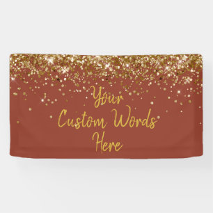 Banderoles Fête d'anniversaire personnalisée Cinnamon & Gold