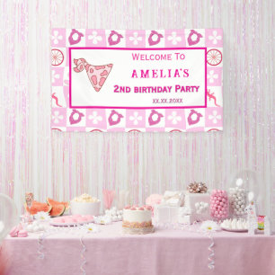 Banderoles Fête d'anniversaire personnalisée de cowgirl rose