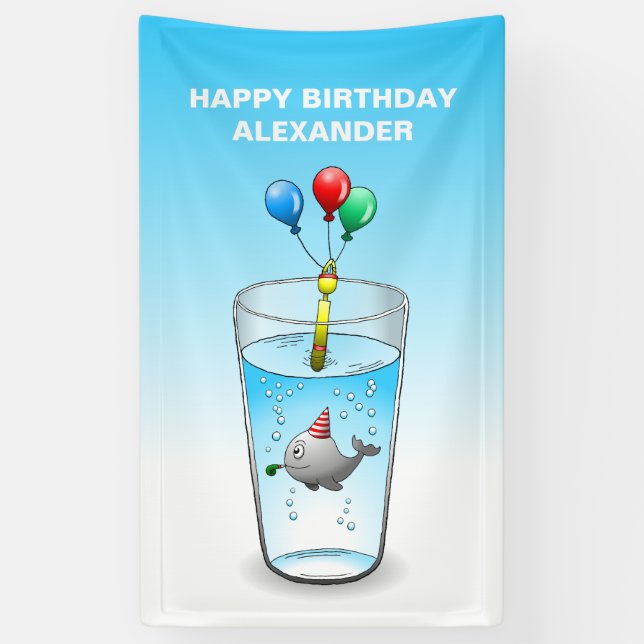 Banderoles Fête d'anniversaire Piscine (Vertical)