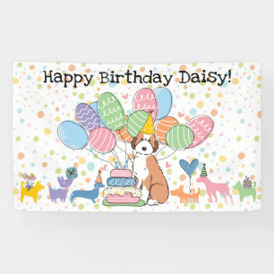 Banderoles Fête d'anniversaire pour chien Sable Aussiedoodle