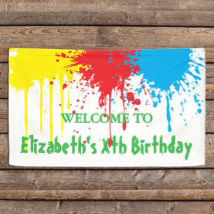 Banderoles Fête d'anniversaire pour enfants avec peinture