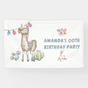 Banderoles Fête d'anniversaire pour enfants avec un lama mign
