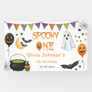 Banderoles Fête d'anniversaire rétro Halloween Spooky One 1èr