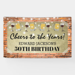 Banderoles Fête d'anniversaire rustique pour adultes   À la s