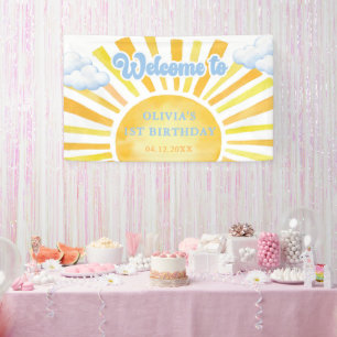 Banderoles Fête d'anniversaire Soleil et Nuages