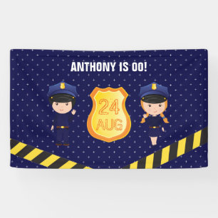 Banderoles Fête d'anniversaire sur le thème de la Police pers