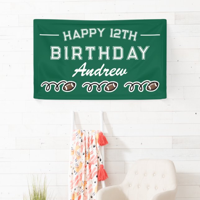 Banderoles Fête d'anniversaire sur le thème du football améri (En situation)