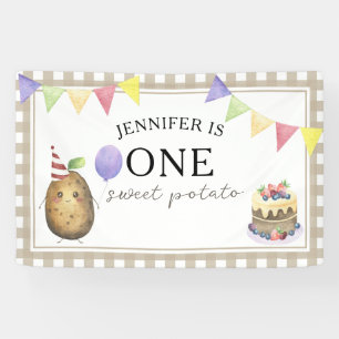 Banderoles Fête d'anniversaire Watercolor Potato 1 an