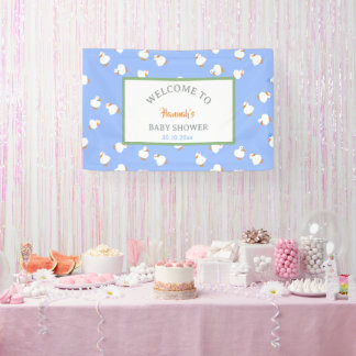 Banderoles Fête de Baby Shower Fille avec Canards Illustrés à