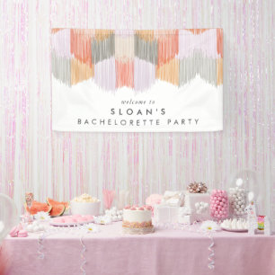 Banderoles Fête de Bachelortie Fringe rose moderne