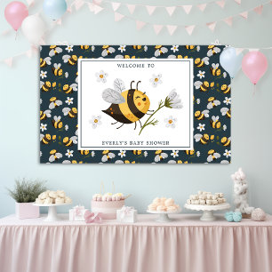 Banderoles Fête de bébé abeille bourdon fleur de marguerite