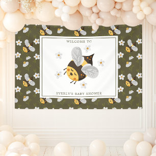 Banderoles Fête de bébé abeille bourdon fleur de marguerite v