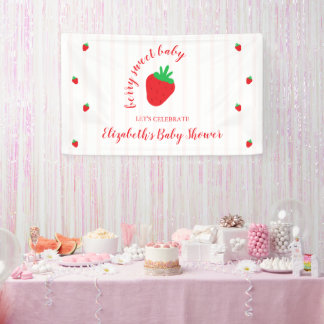 Banderoles Fête de bébé aux fraises Douce Baby Shower