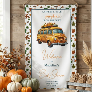 Banderoles Fête de Bébé Petite Citrouille Camion Orange Rusti
