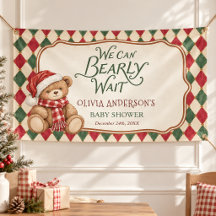 Fête de bébé préppy ours de Noël vintage