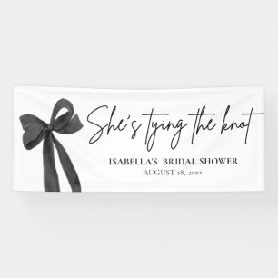 Banderoles Fête de fiançailles de Black Bow She's Tying the K