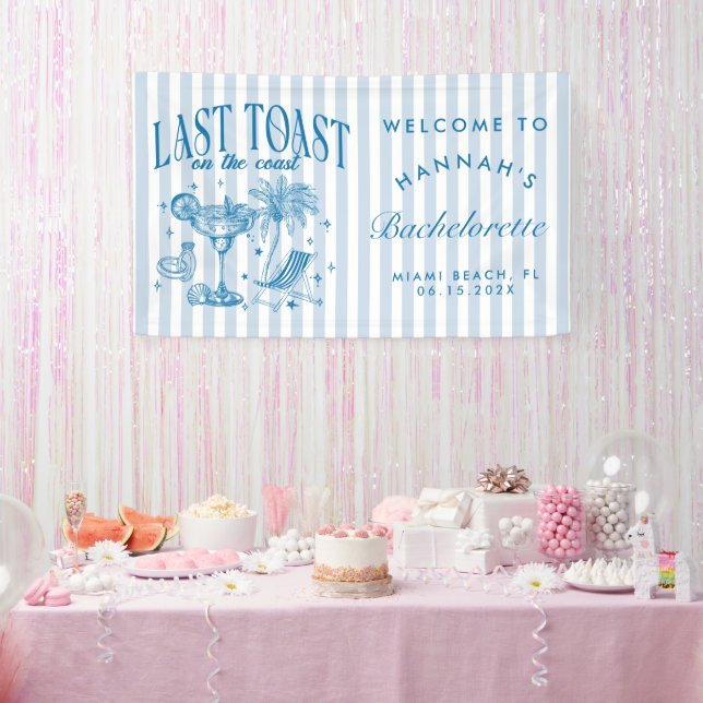 Banderoles Fête de Fiançailles de Rivage Moderne Cocktail Ble (Fête)