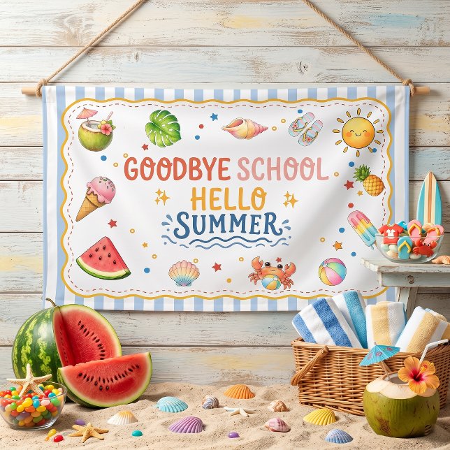 Banderoles Fête de fin d'année scolaire rayée (Créateur téléchargé)