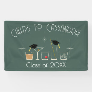 Banderoles Fête de fin d'études à chapeau et cocktail