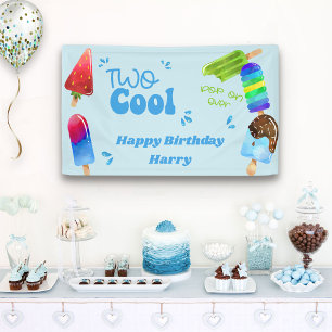 Banderoles Fête de glace Deux garçons sympas 2e anniversaire