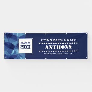 Banderoles Fête de Graduation Design Polygonal Moderne