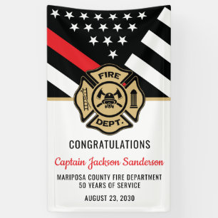 Banderoles Fête de la retraite des pompiers Red Line Drapeau