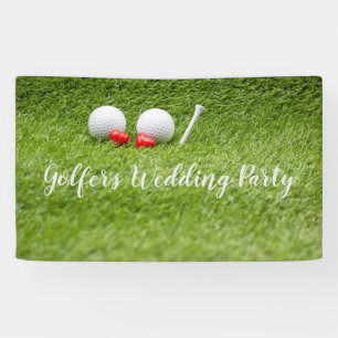 Banderoles Fête de mariage de golf avec balle de golf et amou