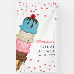 Banderoles Fête de mariage moderne aquarelle glace en été